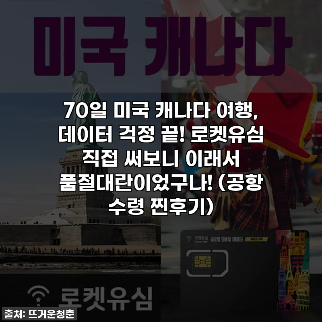 70일 미국 캐나다 여행, 데이터 걱정 끝! 로켓유심 직접 써보니 이래서 품절대란이었구나! (공항 수령 찐후기)