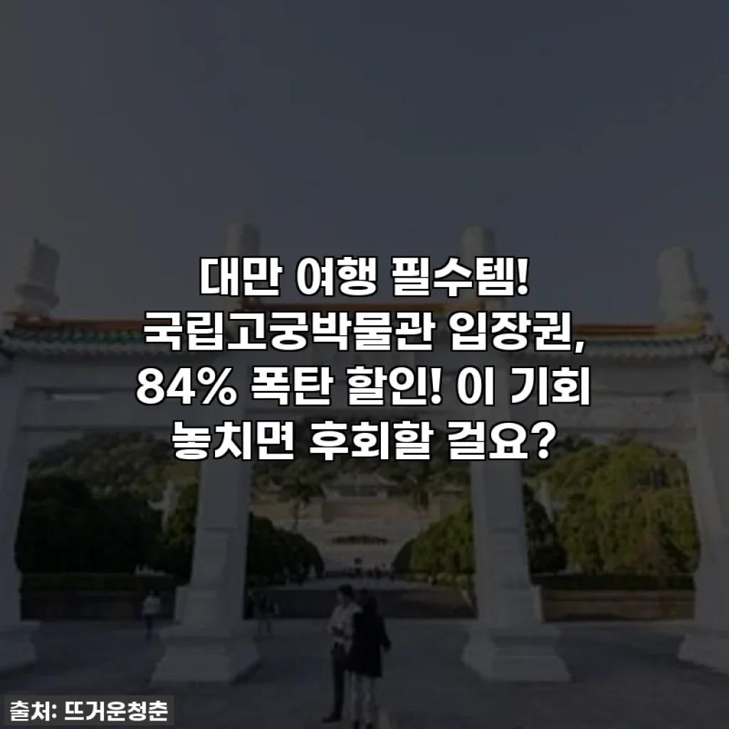 대만 여행 필수템! 국립고궁박물관 입장권, 84% 폭탄 할인! 이 기회 놓치면 후회할 걸요?