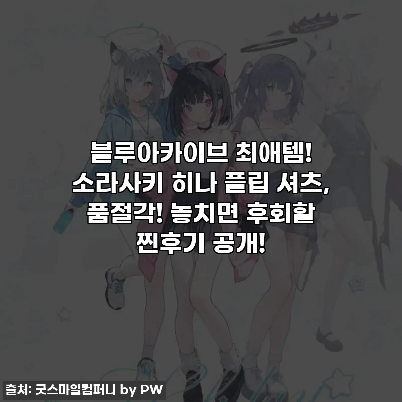 블루아카이브 최애템! 소라사키 히나 플립 셔츠, 품절각! 놓치면 후회할 찐후기 공개!