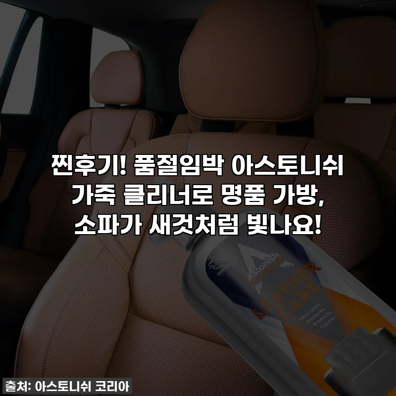 찐후기! 품절임박 아스토니쉬 가죽 클리너로 명품 가방, 소파가 새것처럼 빛나요!