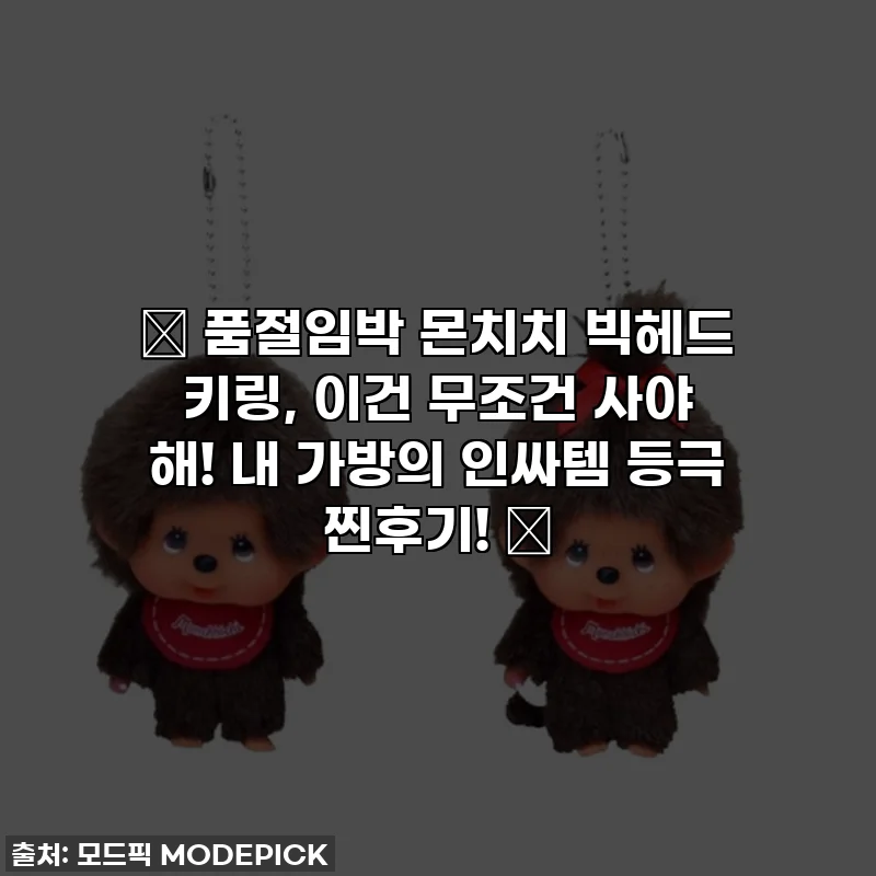🚨 품절임박 몬치치 빅헤드 키링, 이건 무조건 사야 해! 내 가방의 인싸템 등극 찐후기! 🚨