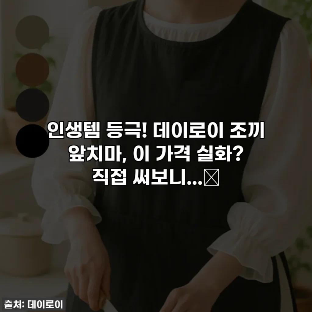 인생템 등극! 데이로이 조끼 앞치마, 이 가격 실화? 직접 써보니...✨