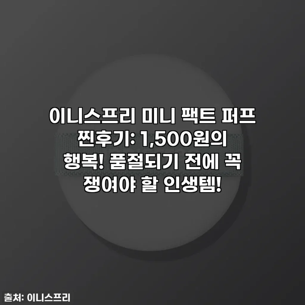 이니스프리 미니 팩트 퍼프 찐후기: 1,500원의 행복! 품절되기 전에 꼭 쟁여야 할 인생템!