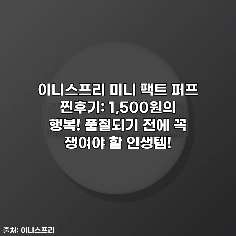 이니스프리 미니 팩트 퍼프 찐후기: 1,500원의 행복! 품절되기 전에 꼭 쟁여야 할 인생템!