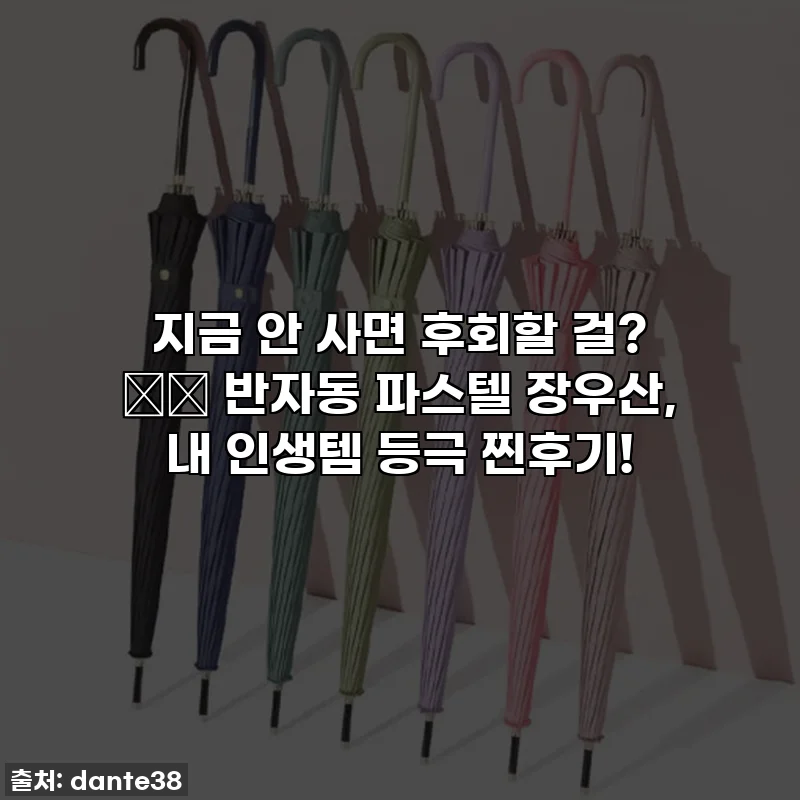 지금 안 사면 후회할 걸? ☂️ 반자동 파스텔 장우산, 내 인생템 등극 찐후기!