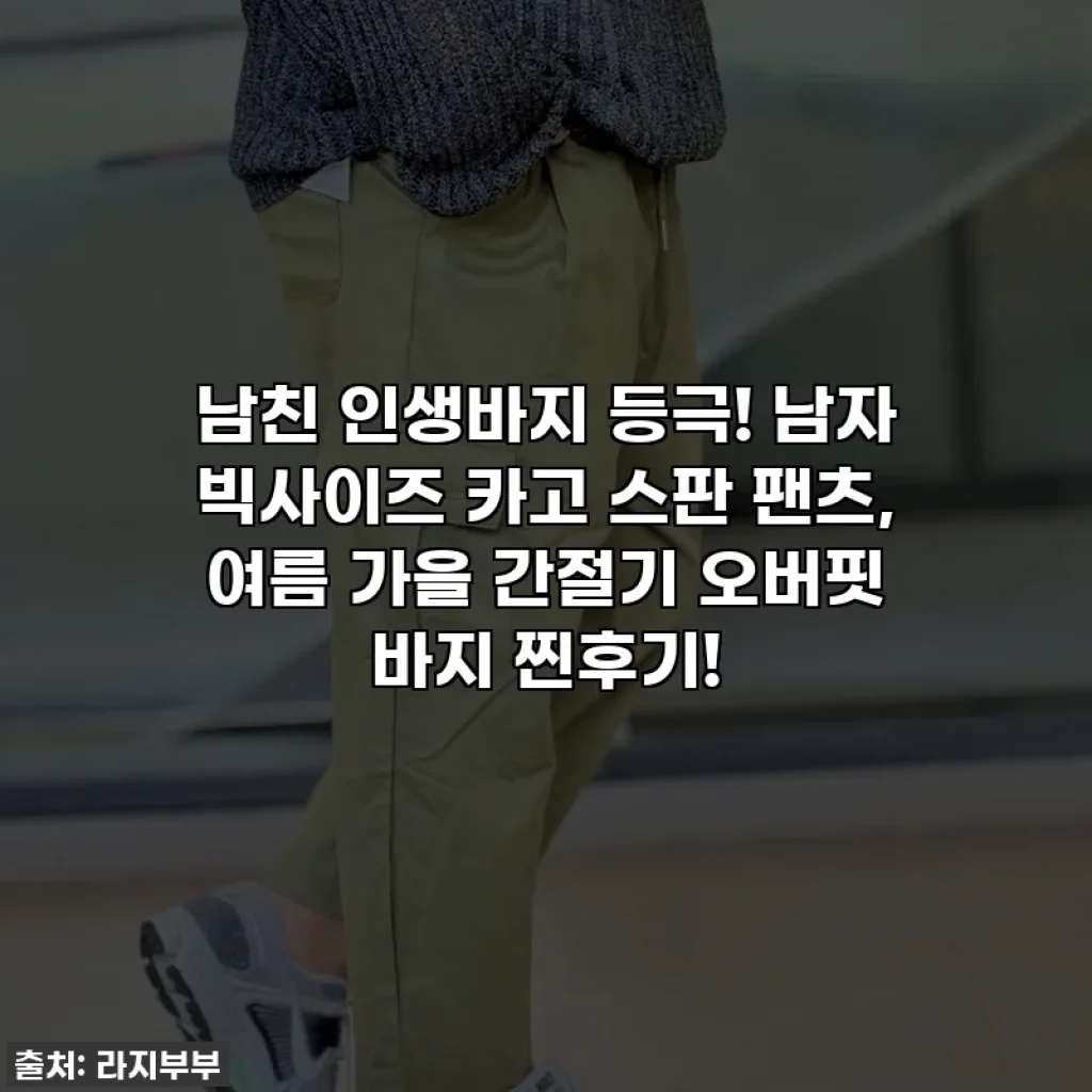 남친 인생바지 등극! 남자 빅사이즈 카고 스판 팬츠, 여름 가을 간절기 오버핏 바지 찐후기!