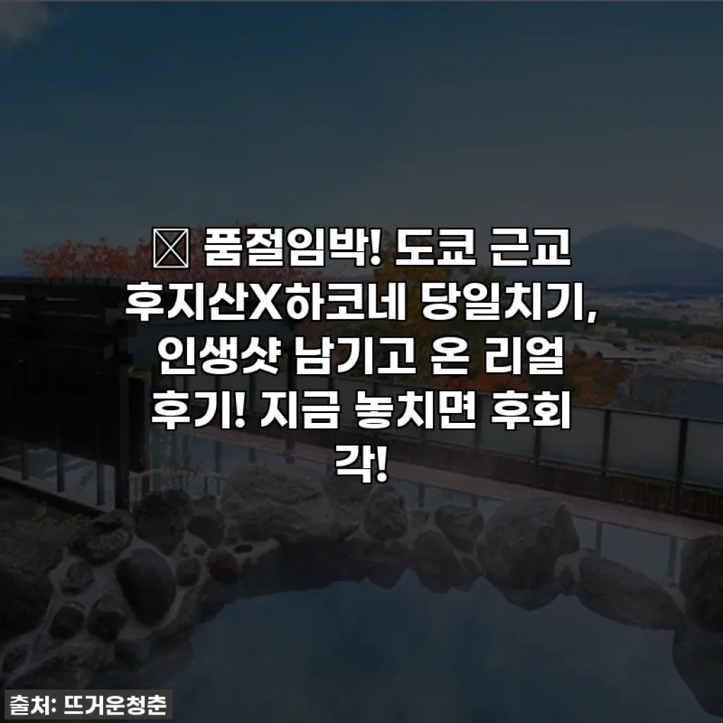 🔥 품절임박! 도쿄 근교 후지산X하코네 당일치기, 인생샷 남기고 온 리얼 후기! 지금 놓치면 후회 각!