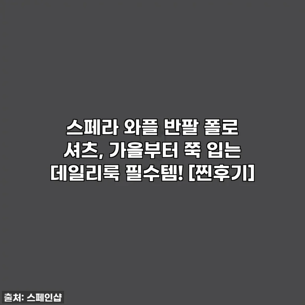 스페라 와플 반팔 폴로 셔츠, 가을부터 쭉 입는 데일리룩 필수템! [찐후기]