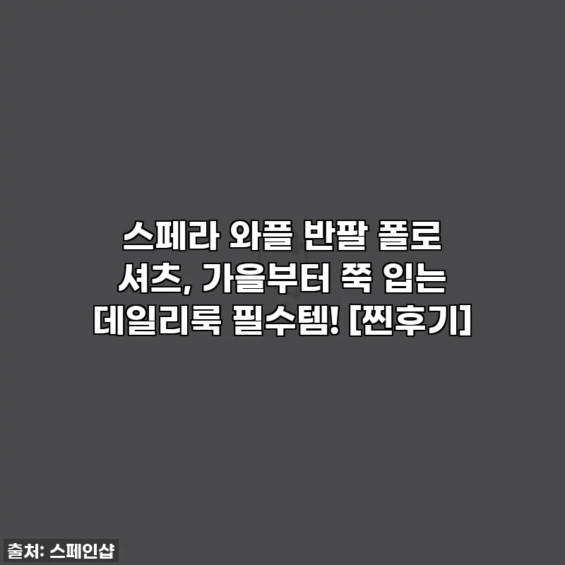 스페라 와플 반팔 폴로 셔츠, 가을부터 쭉 입는 데일리룩 필수템! [찐후기]