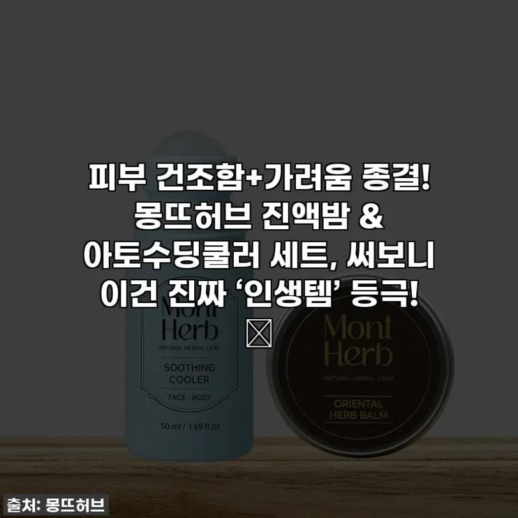 피부 건조함+가려움 종결! 몽뜨허브 진액밤 & 아토수딩쿨러 세트, 써보니 이건 진짜 ‘인생템’ 등극! ✨