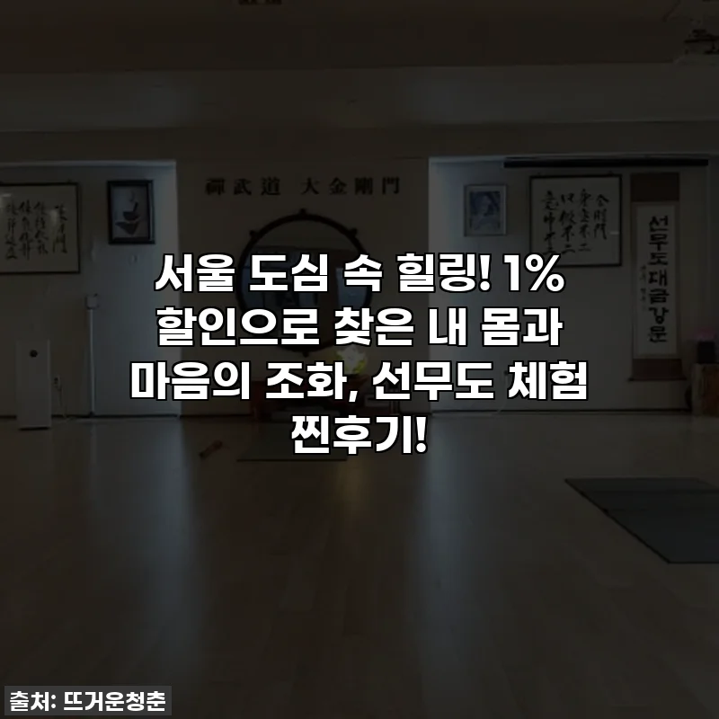 서울 도심 속 힐링! 1% 할인으로 찾은 내 몸과 마음의 조화, 선무도 체험 찐후기!