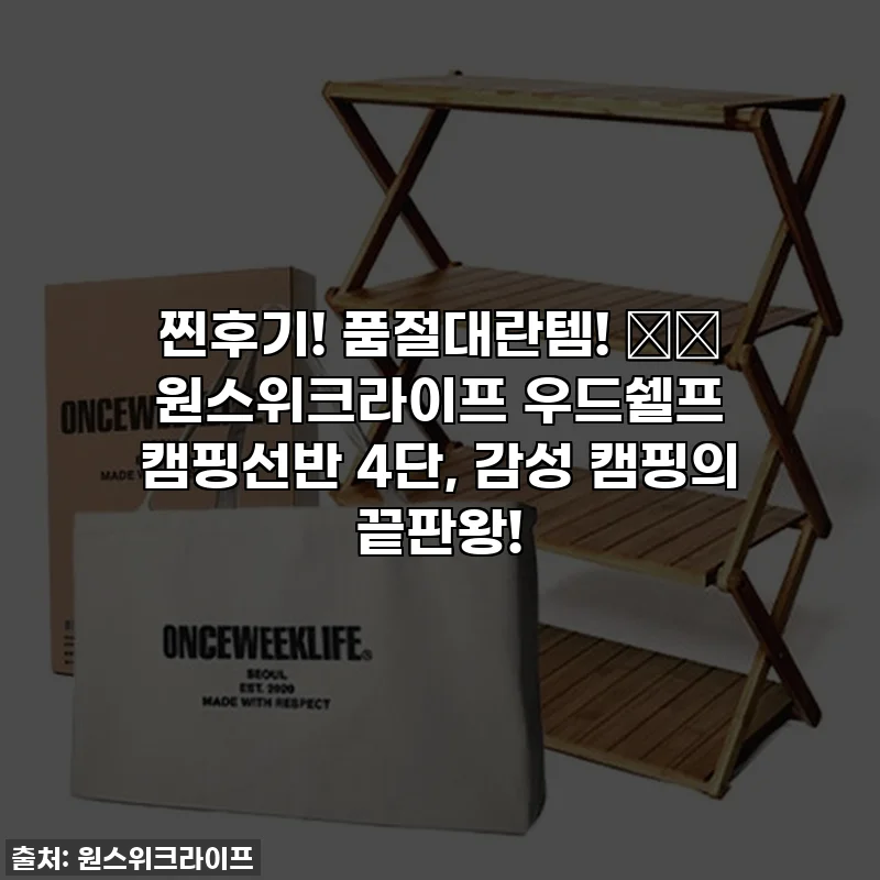 찐후기! 품절대란템! 🏕️ 원스위크라이프 우드쉘프 캠핑선반 4단, 감성 캠핑의 끝판왕!