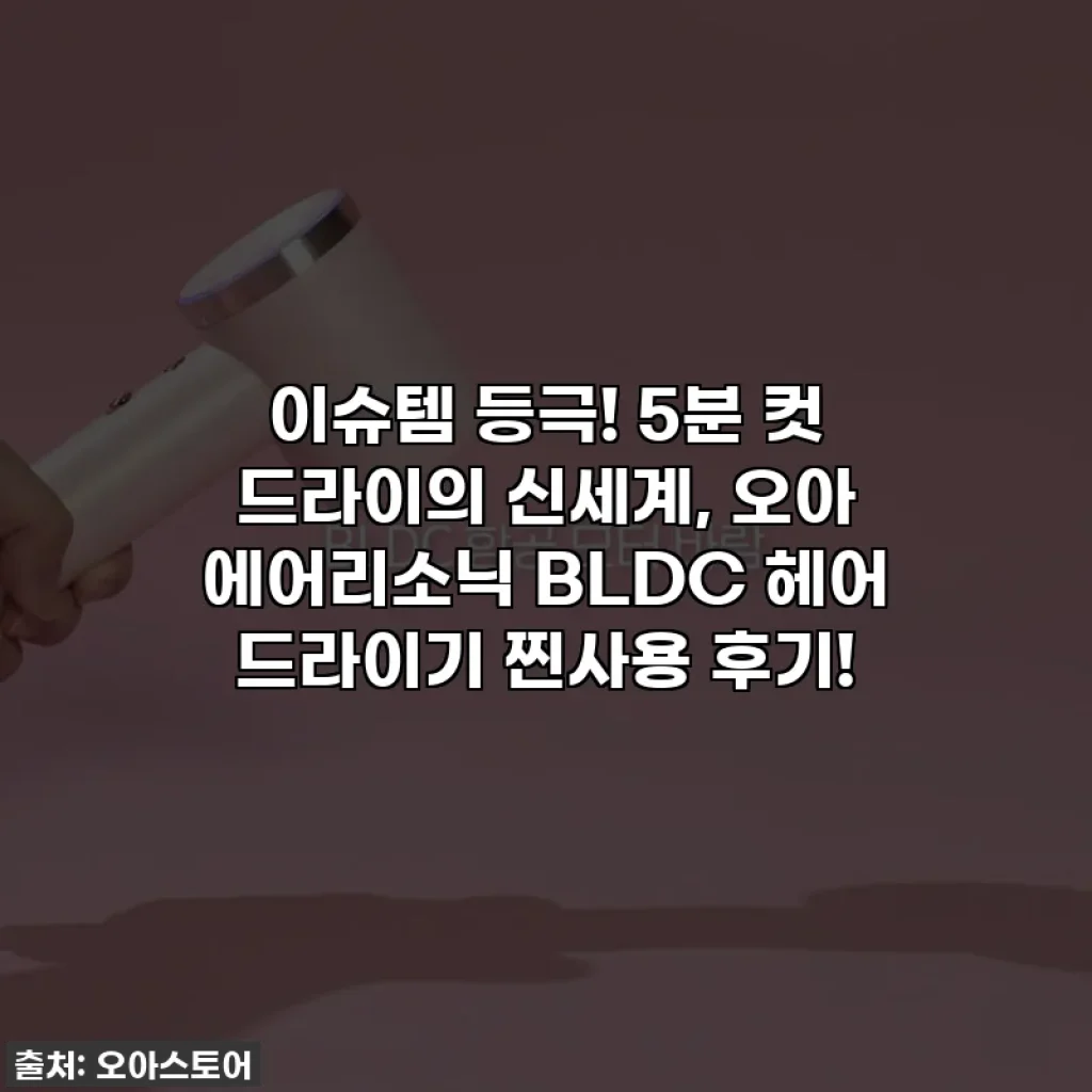 이슈템 등극! 5분 컷 드라이의 신세계, 오아 에어리소닉 BLDC 헤어 드라이기 찐사용 후기!