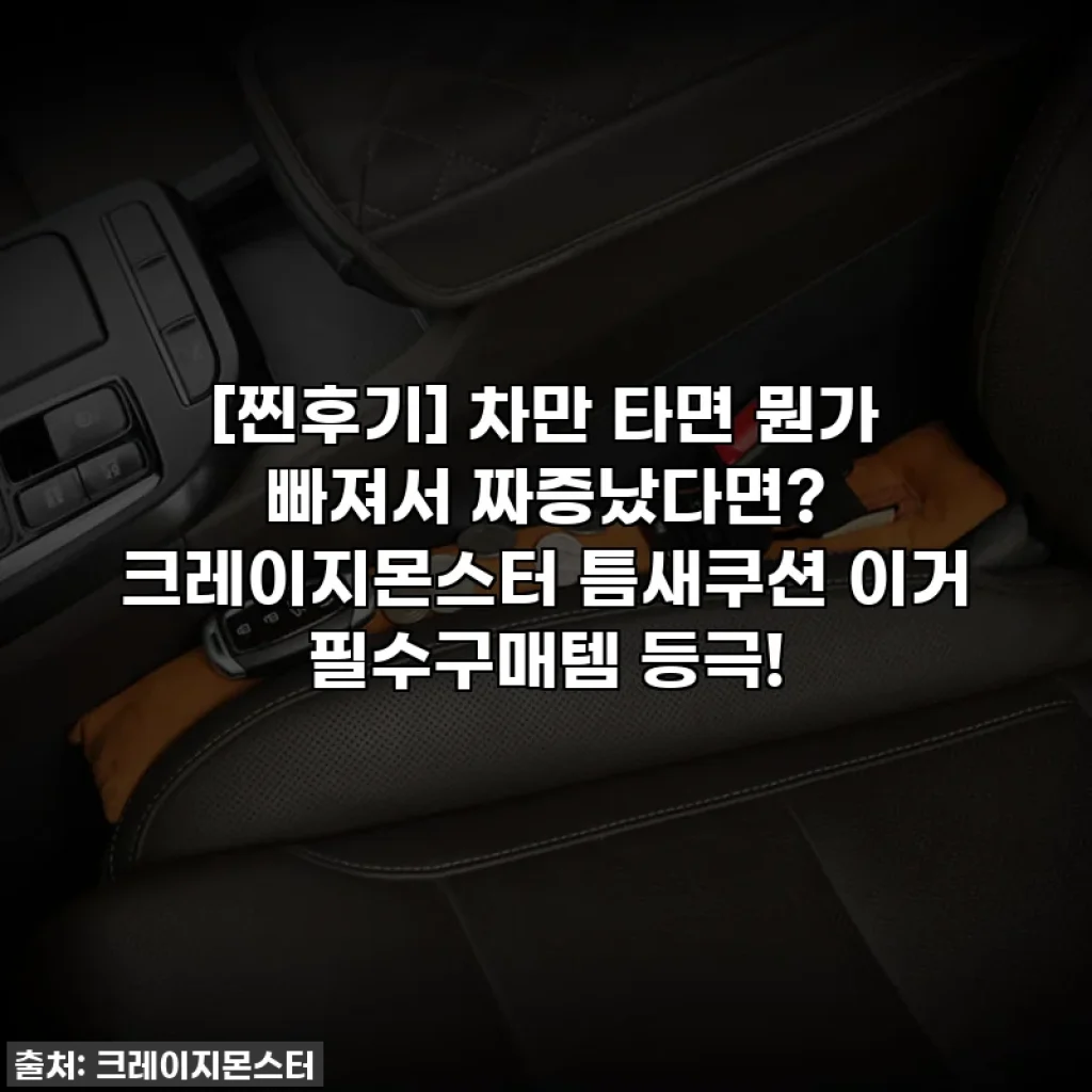 [찐후기] 차만 타면 뭔가 빠져서 짜증났다면? 크레이지몬스터 틈새쿠션 이거 필수구매템 등극!