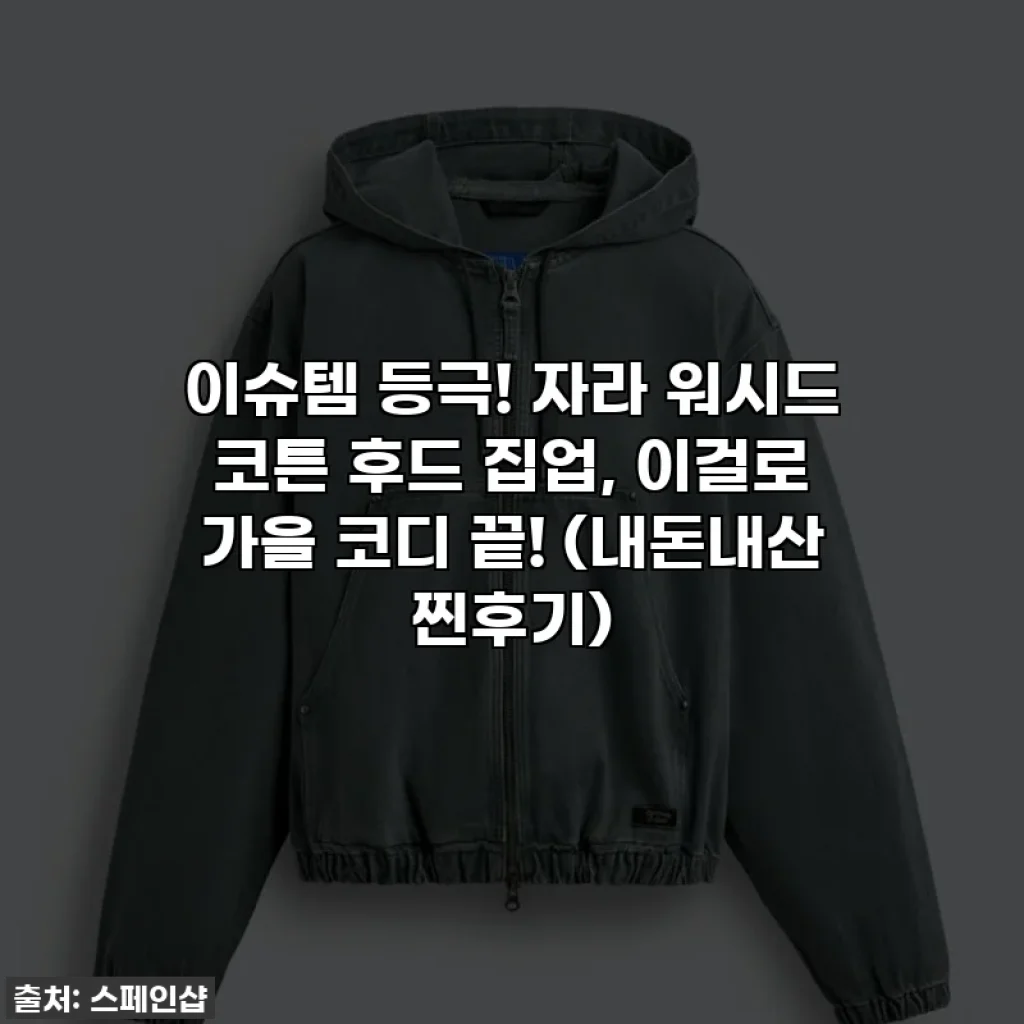 이슈템 등극! 자라 워시드 코튼 후드 집업, 이걸로 가을 코디 끝! (내돈내산 찐후기)