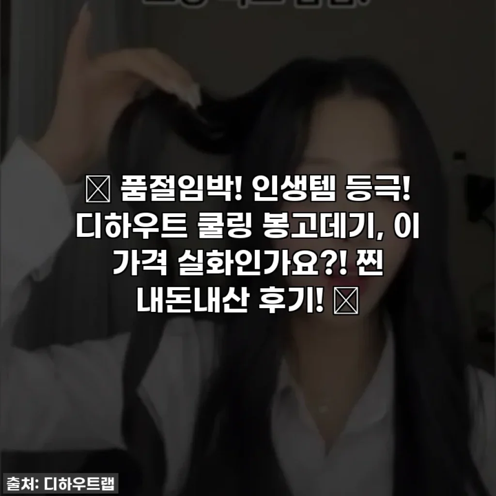 🔥 품절임박! 인생템 등극! 디하우트 쿨링 봉고데기, 이 가격 실화인가요?! 찐 내돈내산 후기! 🔥