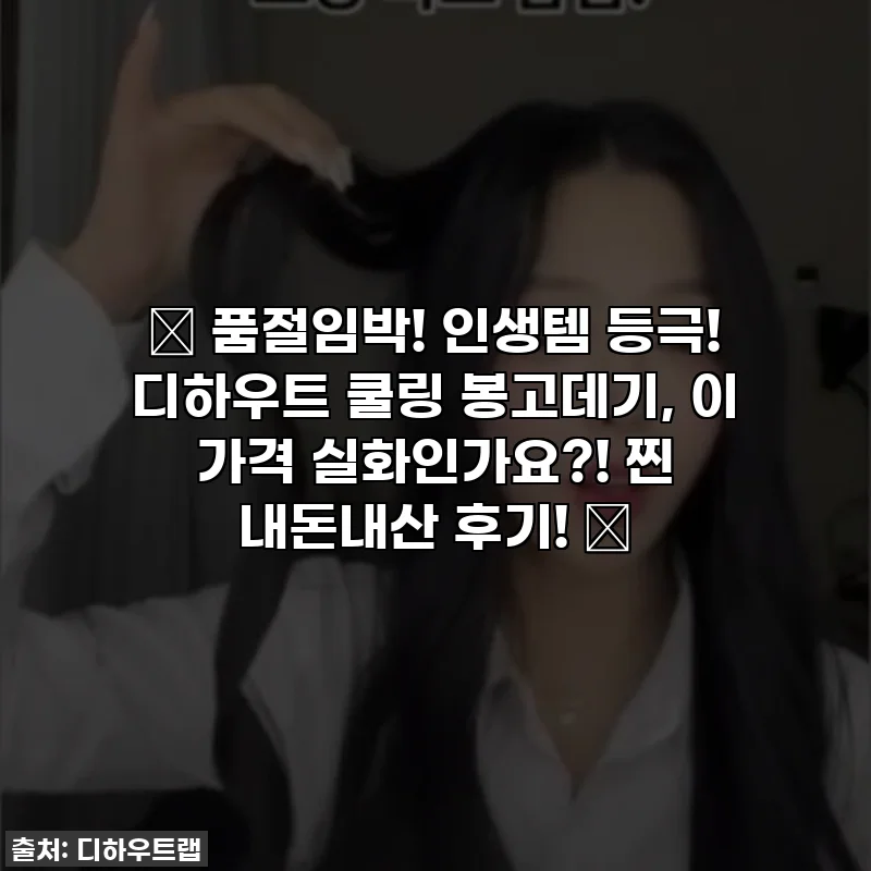 🔥 품절임박! 인생템 등극! 디하우트 쿨링 봉고데기, 이 가격 실화인가요?! 찐 내돈내산 후기! 🔥