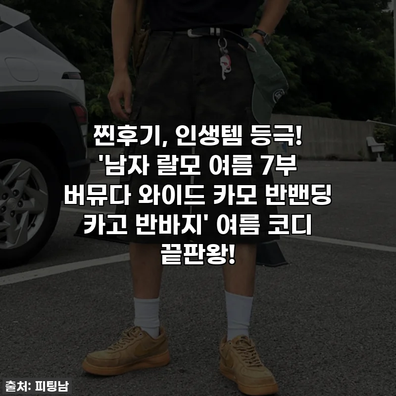 찐후기, 인생템 등극! '남자 랄모 여름 7부 버뮤다 와이드 카모 반밴딩 카고 반바지' 여름 코디 끝판왕!