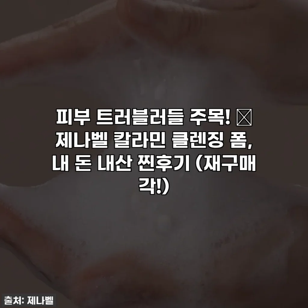 피부 트러블러들 주목! 🌟 제나벨 칼라민 클렌징 폼, 내 돈 내산 찐후기 (재구매 각!)