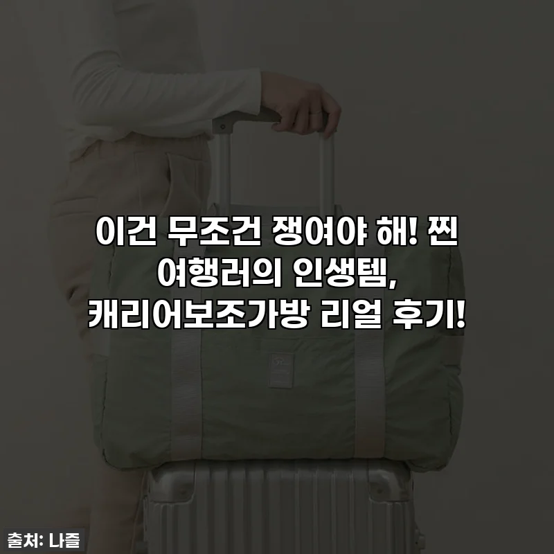 이건 무조건 쟁여야 해! 찐 여행러의 인생템, 캐리어보조가방 리얼 후기!