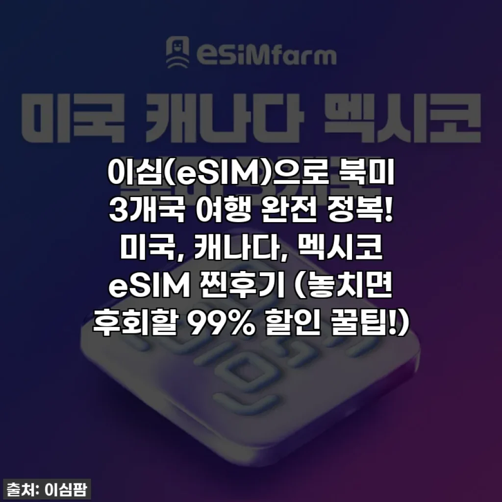 이심(eSIM)으로 북미 3개국 여행 완전 정복! 미국, 캐나다, 멕시코 eSIM 찐후기 (놓치면 후회할 99% 할인 꿀팁!)
