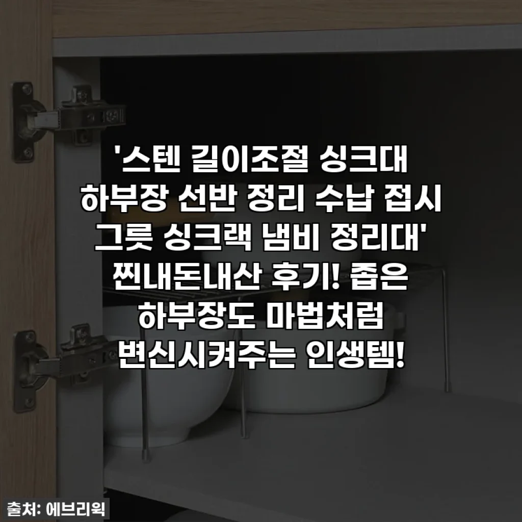 '스텐 길이조절 싱크대 하부장 선반 정리 수납 접시 그릇 싱크랙 냄비 정리대' 찐내돈내산 후기! 좁은 하부장도 마법처럼 변신시켜주는 인생템!