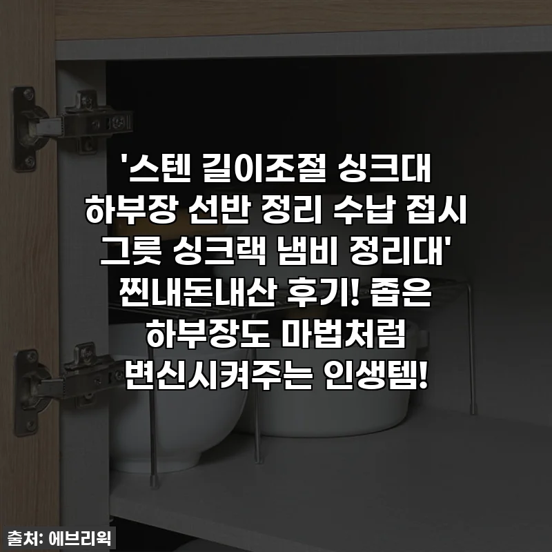 '스텐 길이조절 싱크대 하부장 선반 정리 수납 접시 그릇 싱크랙 냄비 정리대' 찐내돈내산 후기! 좁은 하부장도 마법처럼 변신시켜주는 인생템!