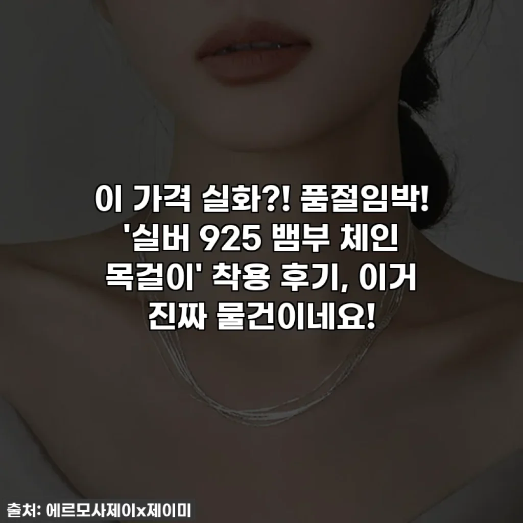 이 가격 실화?! 품절임박! '실버 925 뱀부 체인 목걸이' 착용 후기, 이거 진짜 물건이네요!