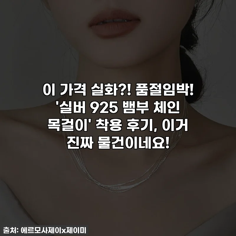 이 가격 실화?! 품절임박! '실버 925 뱀부 체인 목걸이' 착용 후기, 이거 진짜 물건이네요!