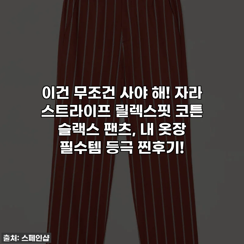 이건 무조건 사야 해! 자라 스트라이프 릴렉스핏 코튼 슬랙스 팬츠, 내 옷장 필수템 등극 찐후기!