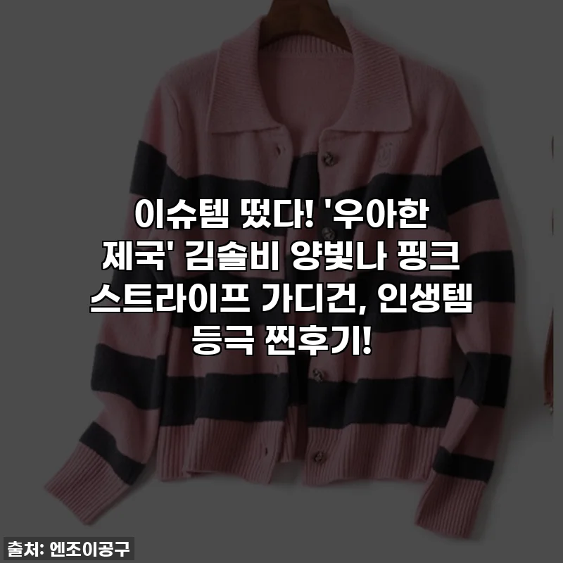 이슈템 떴다! '우아한 제국' 김솔비 양빛나 핑크 스트라이프 가디건, 인생템 등극 찐후기!