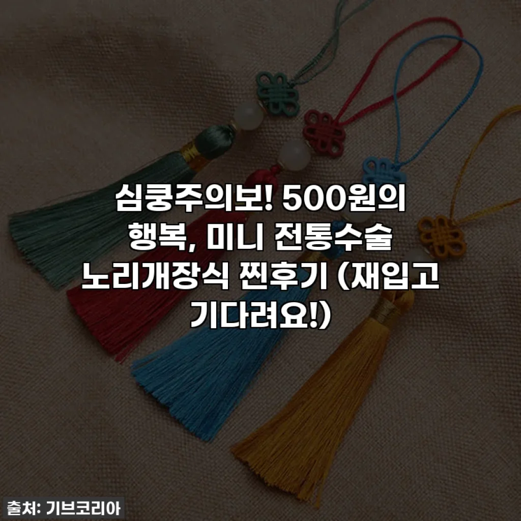 심쿵주의보! 500원의 행복, 미니 전통수술 노리개장식 찐후기 (재입고 기다려요!)
