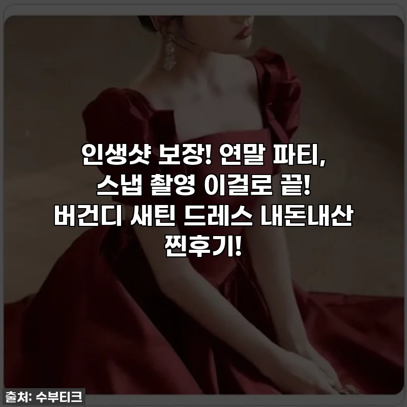 인생샷 보장! 연말 파티, 스냅 촬영 이걸로 끝! 버건디 새틴 드레스 내돈내산 찐후기!