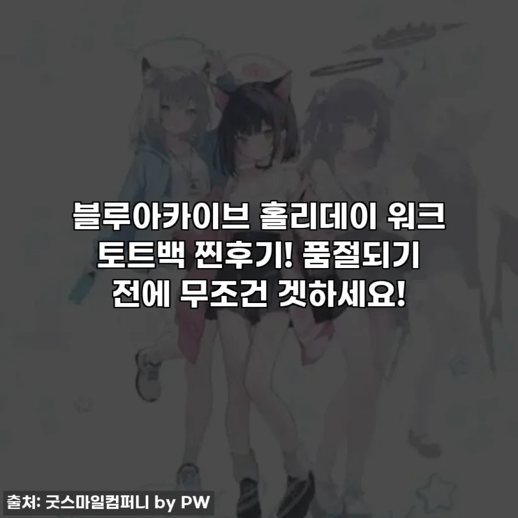 블루아카이브 홀리데이 워크 토트백 찐후기! 품절되기 전에 무조건 겟하세요!