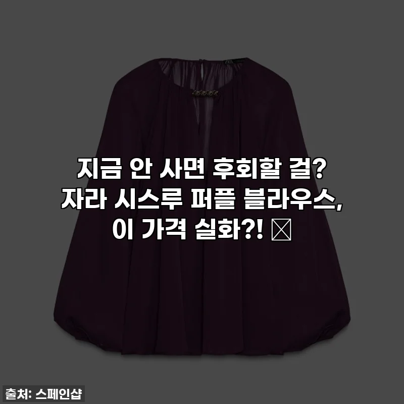 지금 안 사면 후회할 걸? 자라 시스루 퍼플 블라우스, 이 가격 실화?! 💜