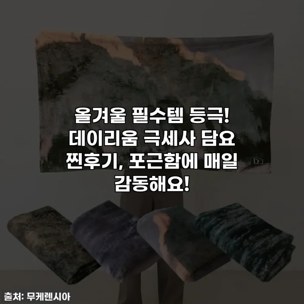 올겨울 필수템 등극! 데이리움 극세사 담요 찐후기, 포근함에 매일 감동해요!