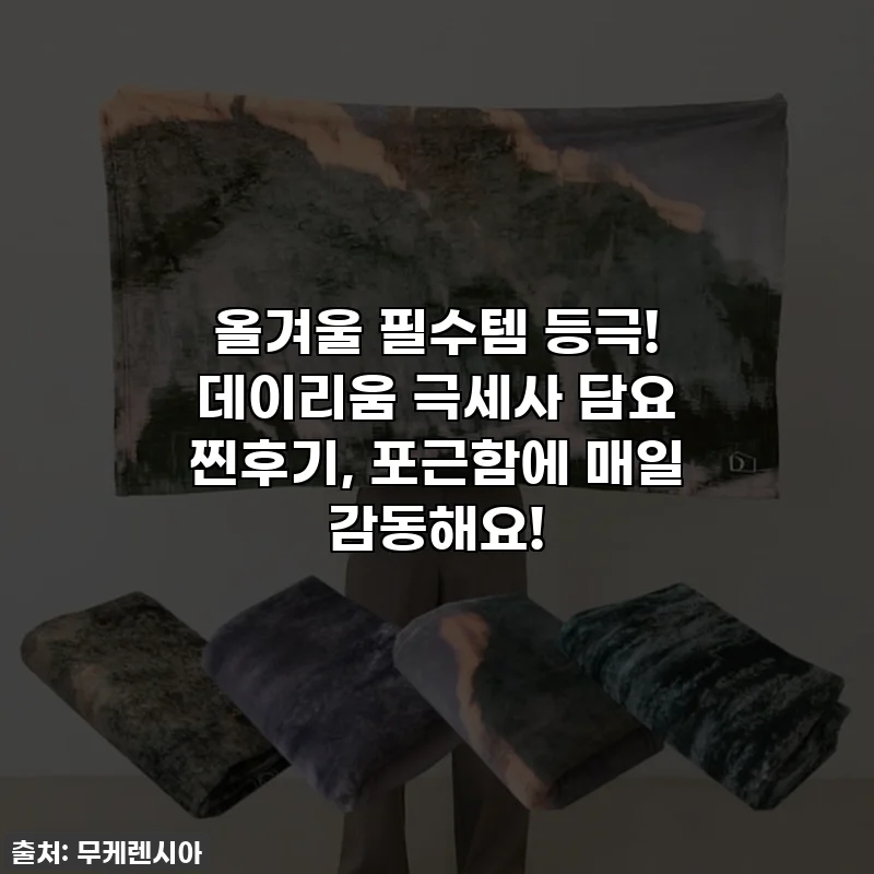 올겨울 필수템 등극! 데이리움 극세사 담요 찐후기, 포근함에 매일 감동해요!