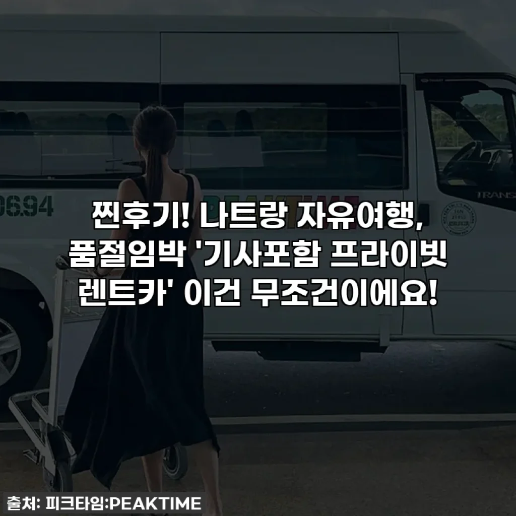 찐후기! 나트랑 자유여행, 품절임박 '기사포함 프라이빗 렌트카' 이건 무조건이에요!