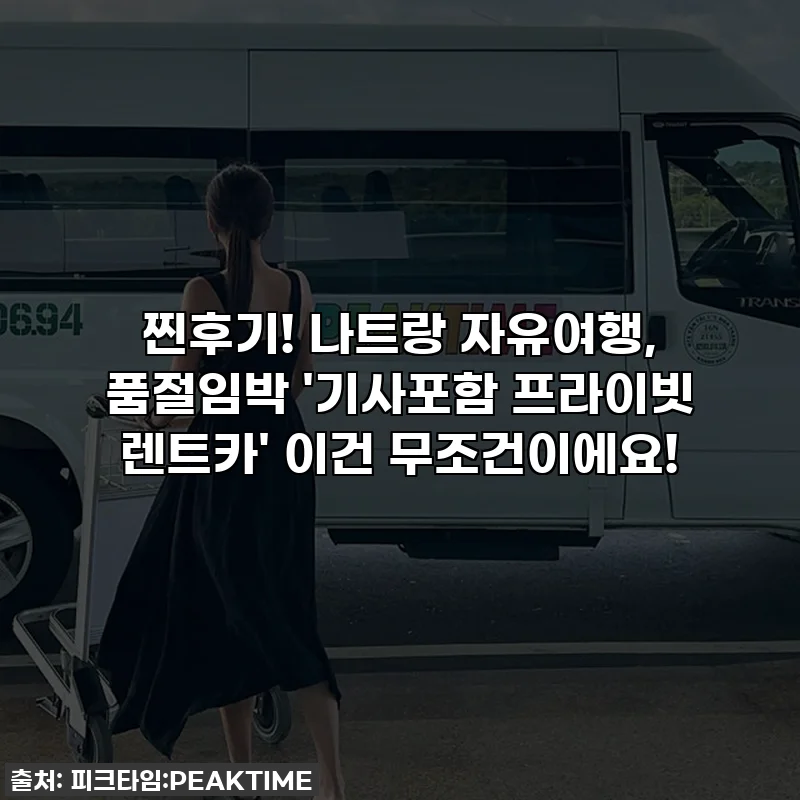 찐후기! 나트랑 자유여행, 품절임박 '기사포함 프라이빗 렌트카' 이건 무조건이에요!