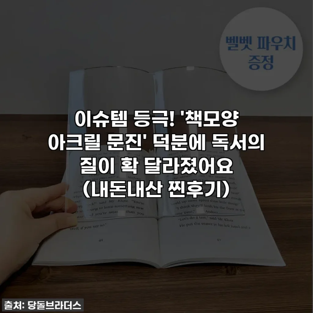 이슈템 등극! '책모양 아크릴 문진' 덕분에 독서의 질이 확 달라졌어요 (내돈내산 찐후기)