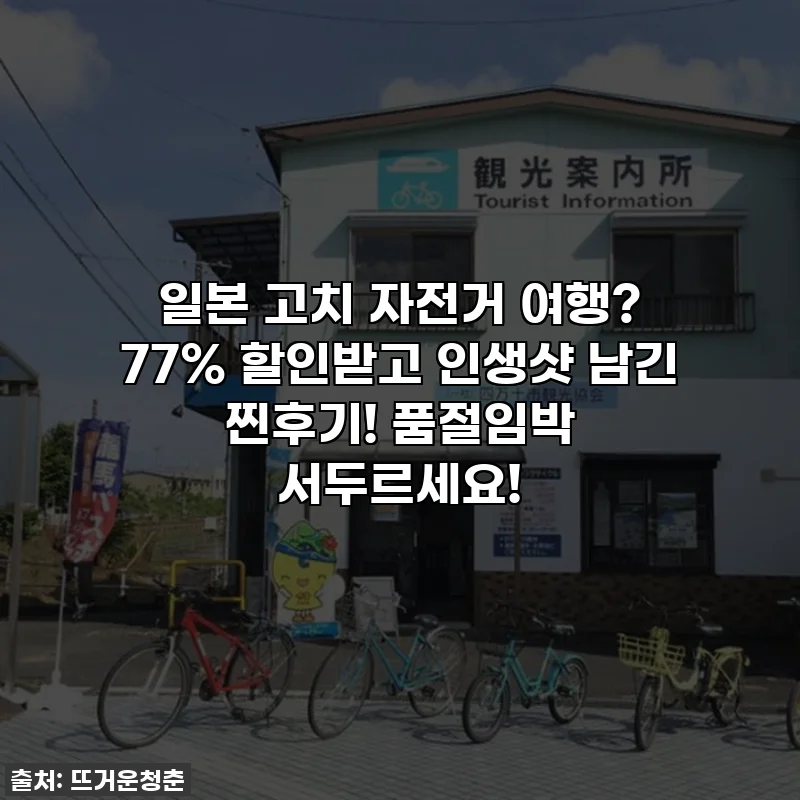 일본 고치 자전거 여행? 77% 할인받고 인생샷 남긴 찐후기! 품절임박 서두르세요!