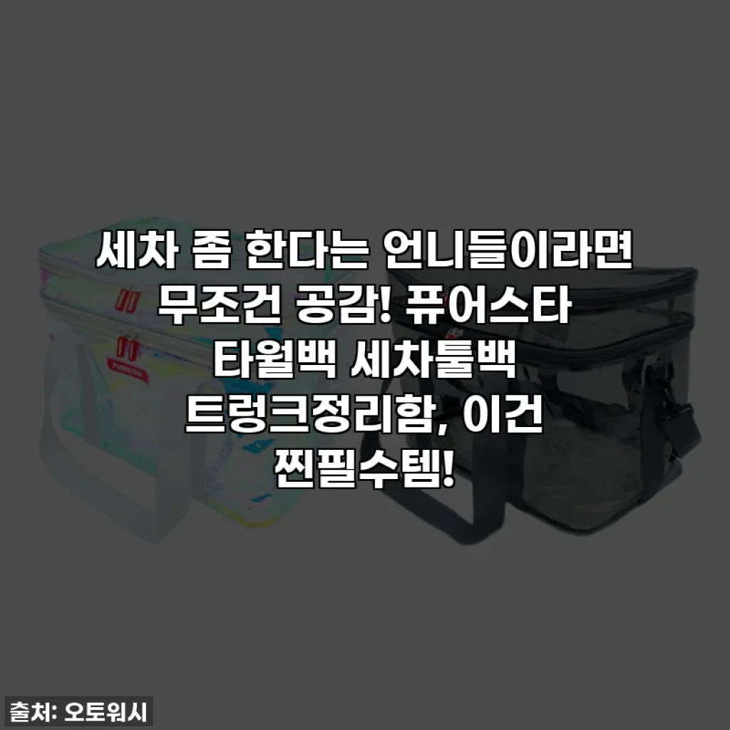 세차 좀 한다는 언니들이라면 무조건 공감! 퓨어스타 타월백 세차툴백 트렁크정리함, 이건 찐필수템!