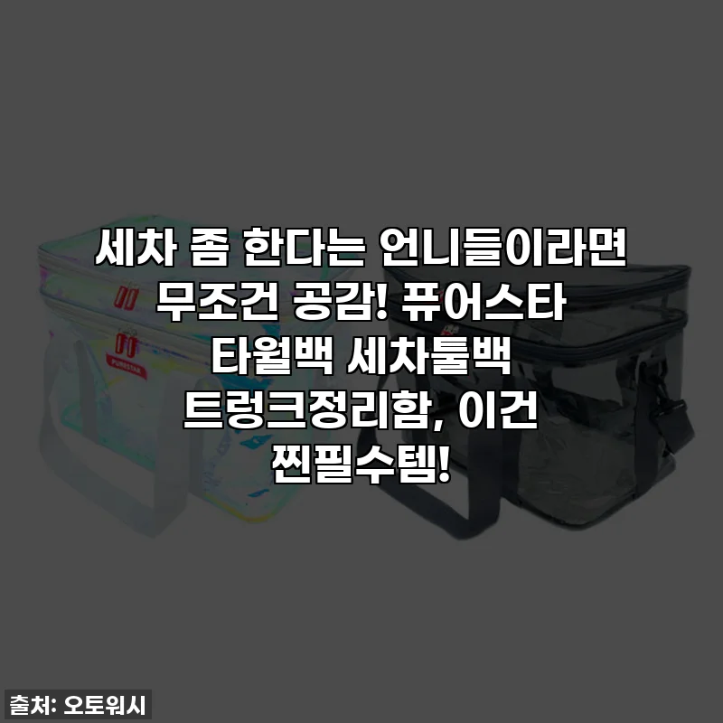 세차 좀 한다는 언니들이라면 무조건 공감! 퓨어스타 타월백 세차툴백 트렁크정리함, 이건 찐필수템!