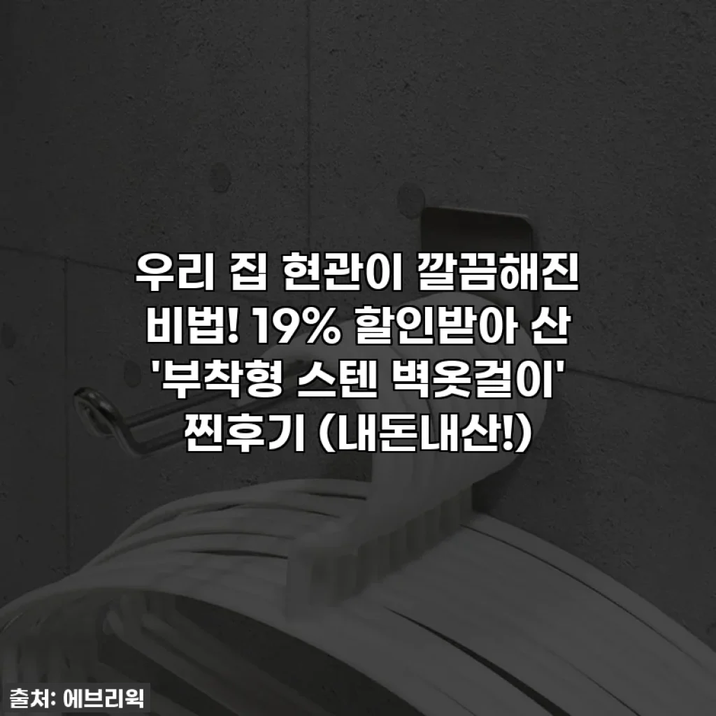우리 집 현관이 깔끔해진 비법! 19% 할인받아 산 '부착형 스텐 벽옷걸이' 찐후기 (내돈내산!)