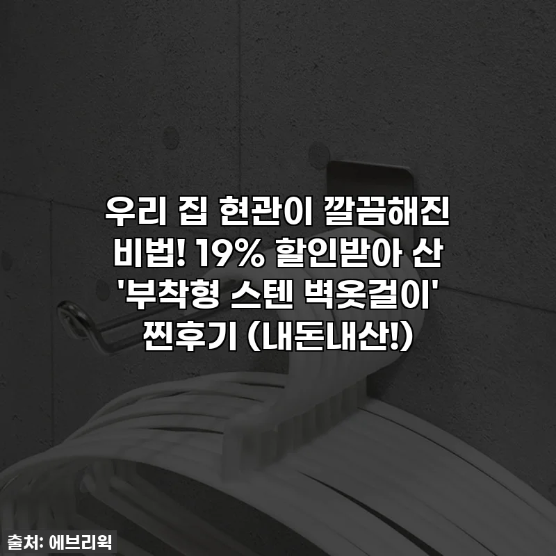 우리 집 현관이 깔끔해진 비법! 19% 할인받아 산 '부착형 스텐 벽옷걸이' 찐후기 (내돈내산!)