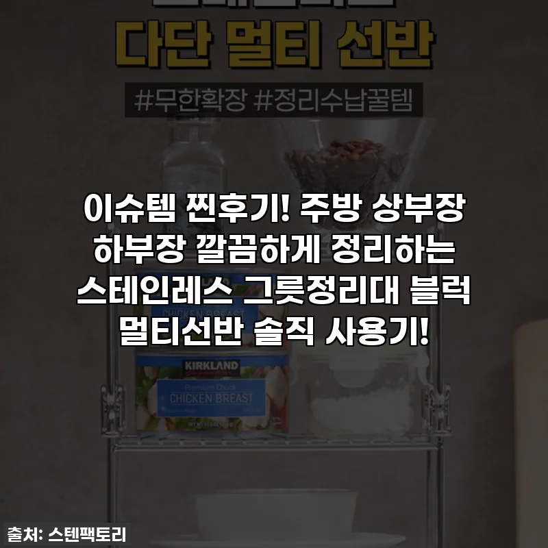이슈템 찐후기! 주방 상부장 하부장 깔끔하게 정리하는 스테인레스 그릇정리대 블럭 멀티선반 솔직 사용기!