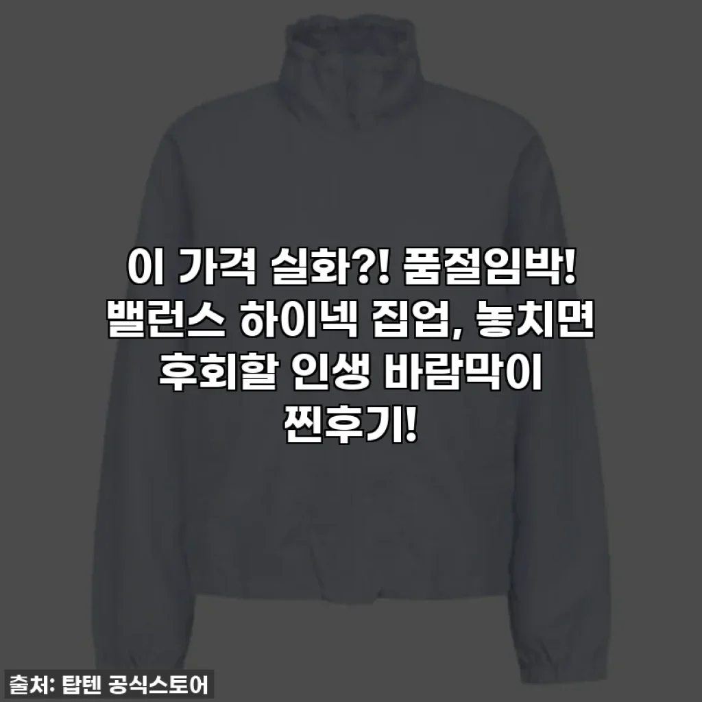 이 가격 실화?! 품절임박! 밸런스 하이넥 집업, 놓치면 후회할 인생 바람막이 찐후기!