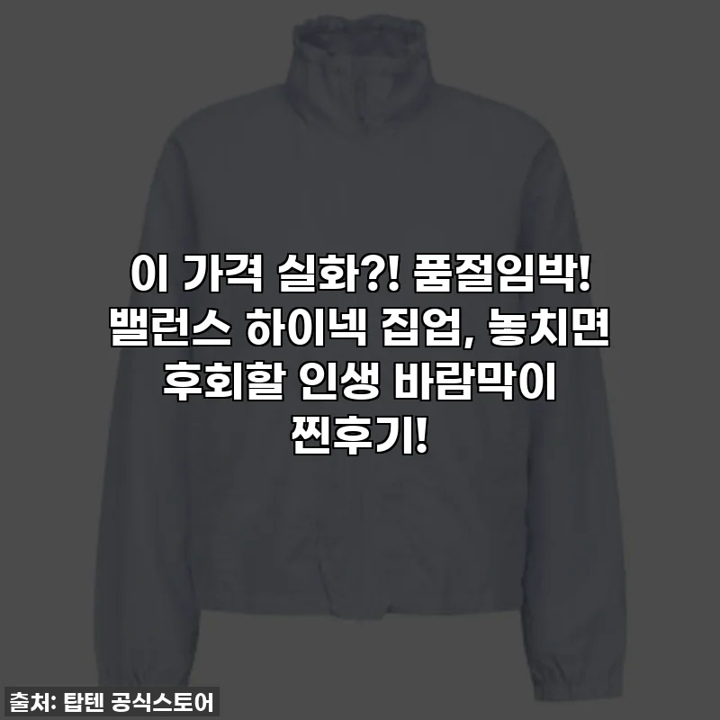 이 가격 실화?! 품절임박! 밸런스 하이넥 집업, 놓치면 후회할 인생 바람막이 찐후기!