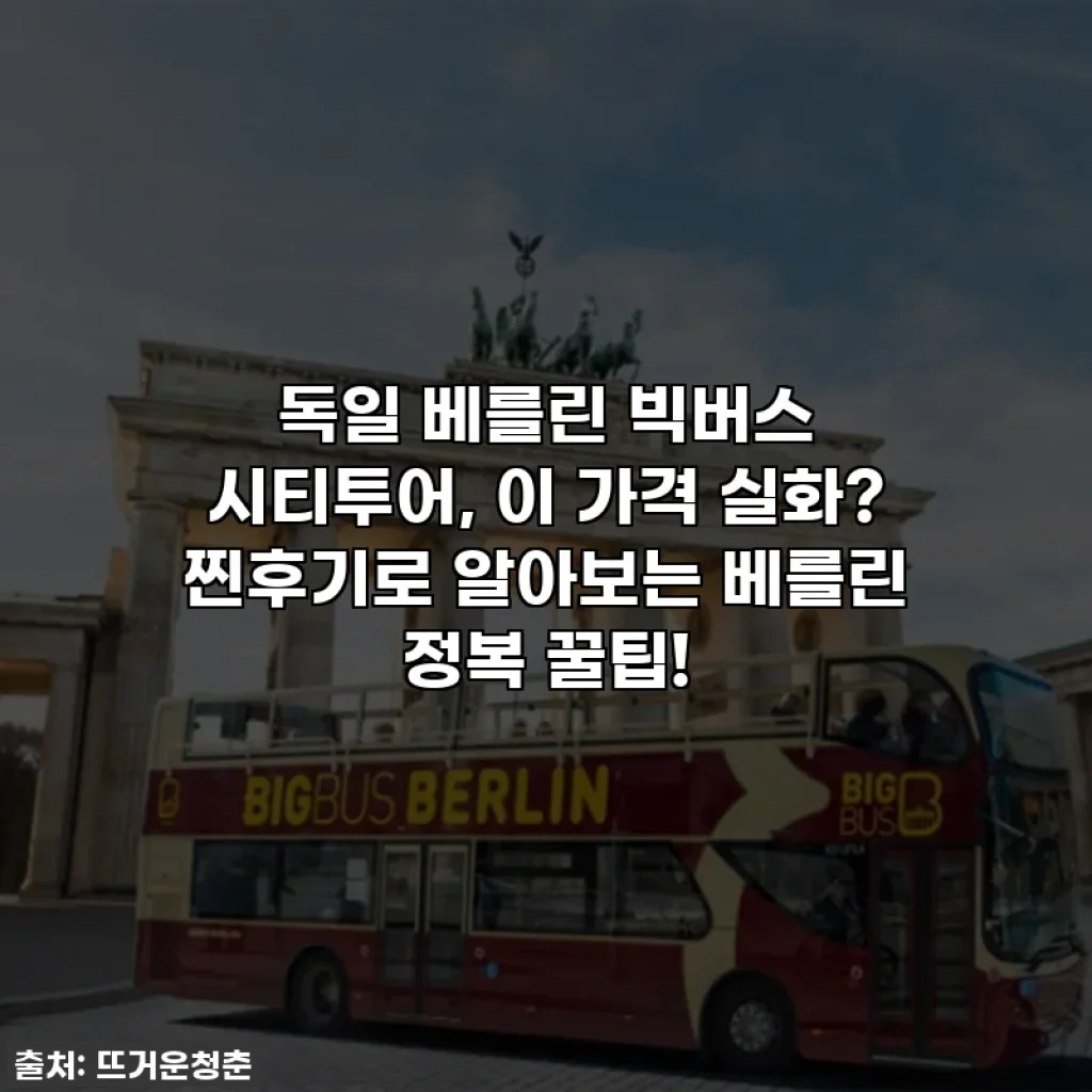 독일 베를린 빅버스 시티투어, 이 가격 실화? 찐후기로 알아보는 베를린 정복 꿀팁!