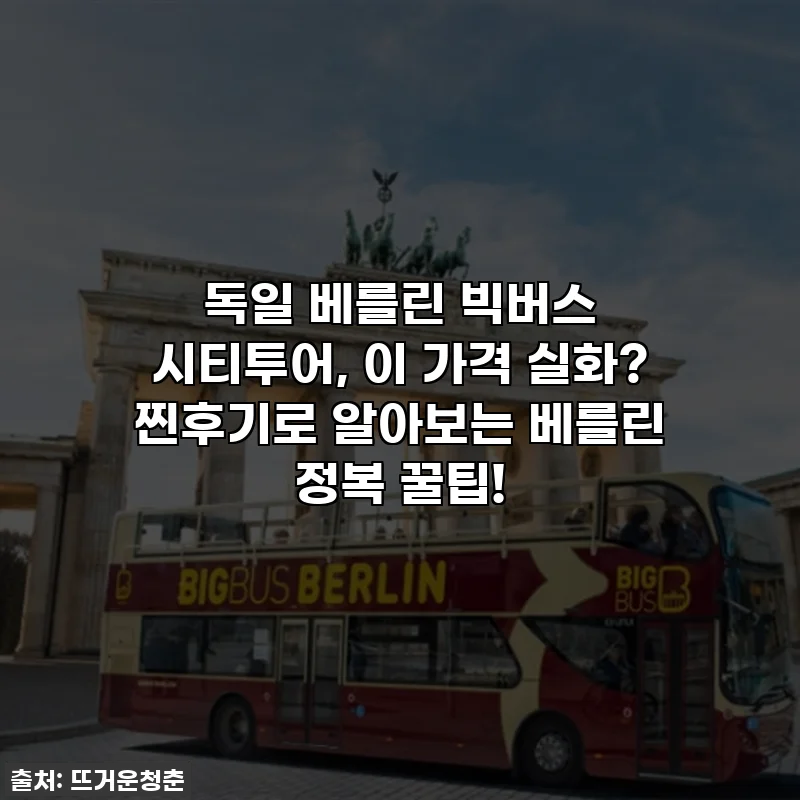 독일 베를린 빅버스 시티투어, 이 가격 실화? 찐후기로 알아보는 베를린 정복 꿀팁!